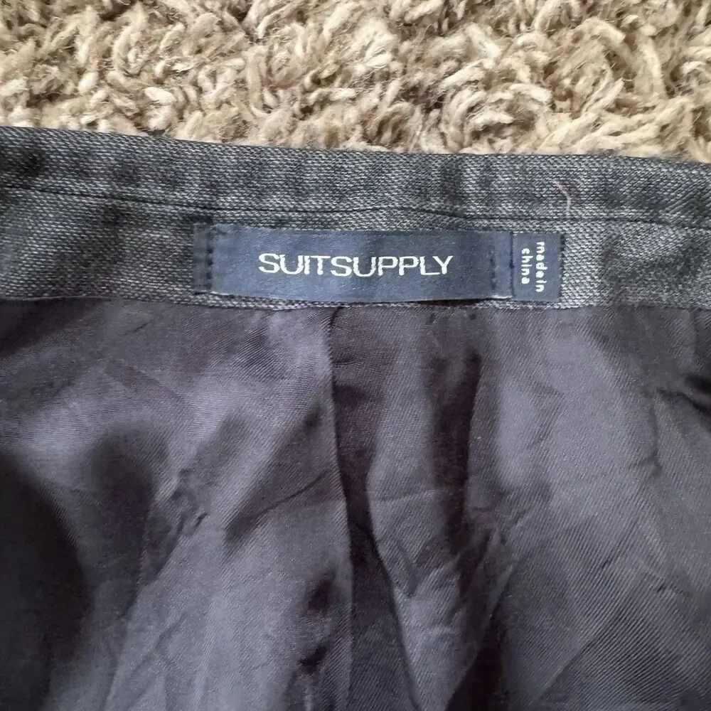 SuitSupply Mens 44 Perennial Vitale Barberis Canonico Gray 110s Wool Slim READ